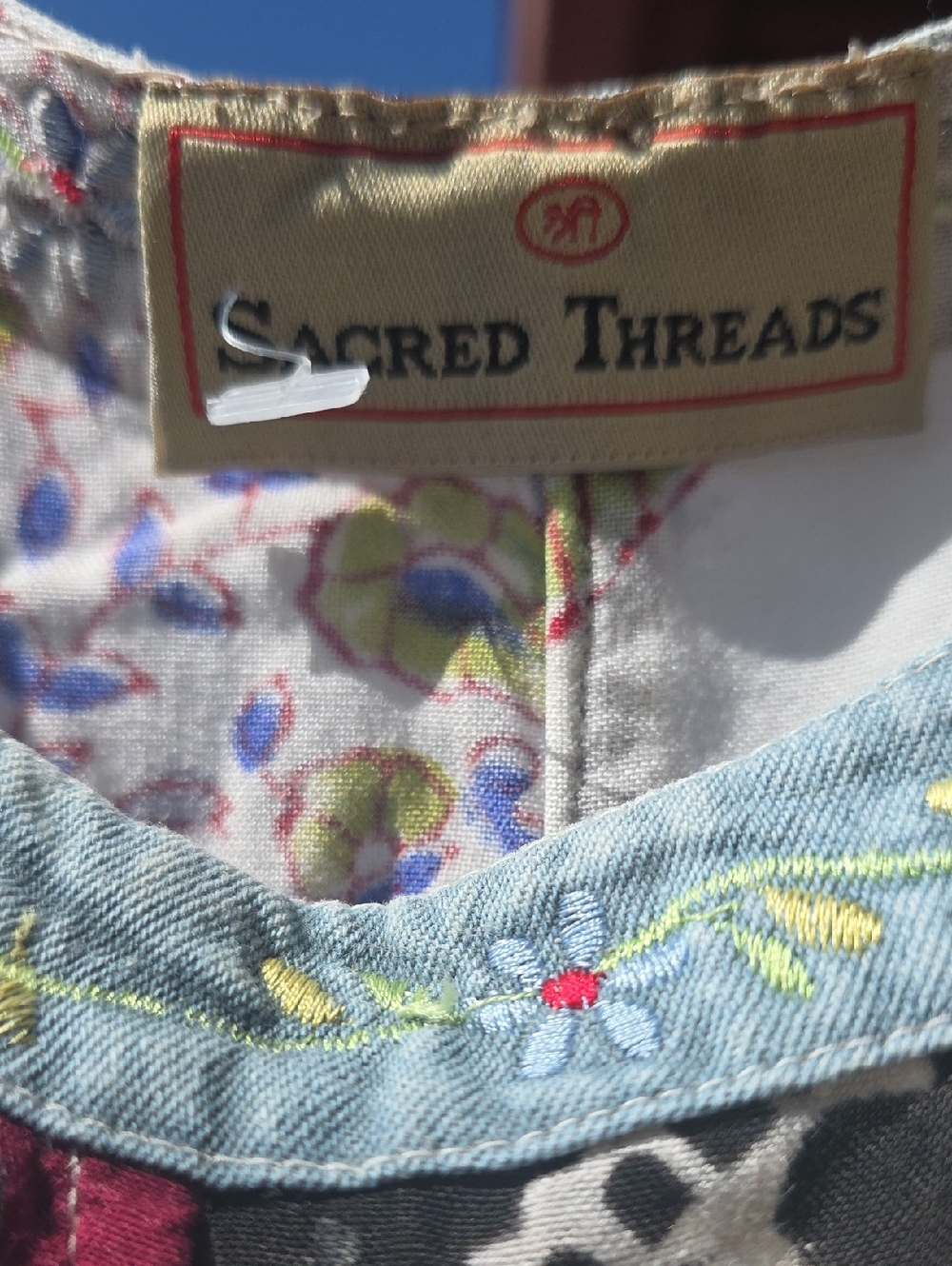 Vintage Sacred Threads Maxi Slip Drss With Side Slips Sz S - Picture 16 of 17